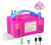 PlusFive Wireless Battery Balloon Pump, Type-C Battery Air Pump with 2000 mAh & 2 Nozzles for Round/Foil Balloons, Inflating & Evacuating, Battery Electric Pump for Party Decorations