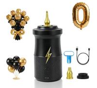 PlusFive Wireless Electric Balloon Pump,Type-C Rechargeable Air Pump with 2000mAhBattery & 3 Nozzles for Round/Foil/260Q Long Balloons Inflate and Vacuum, Battery Powered Electric Pump for PartyDecor