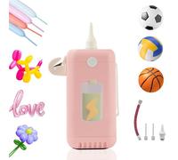 PlusFive Wireless Electric Pump 1800mAH Rechargeable Electric Air Pump for Foil&Long Balloons Battery Powered Electric Ball Pump(15PSI) for Sport Ball Portable Cordless Balloon Pump for IndoorOutdoor