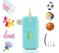 PlusFive Wireless Electric Pump 1800mAH Rechargeable Electric Air Pump for Foil&Long Balloons Battery Powered Electric Ball Pump(15PSI) for Sport Balls Portable Cordless Balloon Pump for IndoorOutdoor