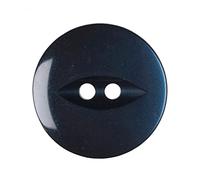 Plush Addict 10 Pack of Round Navy Fish Eye Buttons for Sewing, Knitting, Creative Crafts and Accessories - Navy - 16mm / 26 Lignes