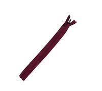 Plush Addict 22" Invisible Zip - Burgundy 56cm Concealed Zip For Dressmaking and Skirts - Closed Ended Zipper