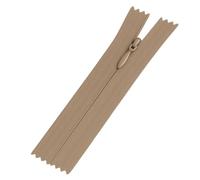 Plush Addict 22" Invisible Zip - Taupe 56cm Concealed Zip For Dressmaking and Skirts - Closed Ended Zipper