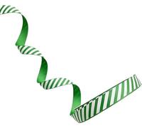 Plush Addict Candy Stripe Christmas Ribbon for Floral, Gift Wrapping, Christmas Tree, Ornaments, Wreaths, Bows, Holiday Decorations and General Crafts - Green - 16mm Wide x 3 Metre