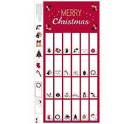 Plush Addict Christmas 2021 Advent Calendar Fabric Panel - Red Gold Metallic - 60cm Panel