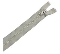 Plush Addict Heavy Duty Chunky Plastic Open-Ended Zip Fasteners for Sewing, Crafts, Clothing and Accessories - Light Grey - 16" (41cm)