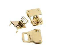 Plush Addict Metal Bag Clasp with Twist Lock for DIY Handbag, Bag Making Supplies or Purse Making - Angled Gold - 1 Piece