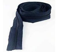 Plush Addict No. 5 Plain Colour Matching Teeth and Surround Nylon Continuous Zip for Sewing, Separating, Upholstery, Replacement, Repair, Decorations and DIY Craft - Black - 1 Metre