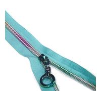 Plush Addict No. 5 Rainbow Teeth Continuous Zip for Sewing, Separating, Upholstery, Replacement, Decorations, and DIY Craft - Aqua - Half Metre