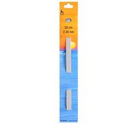 Plush Addict Pony Classic Set of Four Double Ended Knitting Needles 20cm Long - Aluminum - 2.25mm / US 1