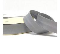 Plush Addict Single Fold Light Stretch Cotton Bias Binding Tape for Sewing, Seaming, Stitching, Piping, Hemming, Quilting, Patching, Outfits and Crafts - Grey - 30mm x 1 Metre