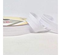 Plush Addict Single Fold Light Stretch Cotton Bias Binding Tape for Sewing, Seaming, Stitching, Piping, Hemming, Quilting, Patching, Outfits and Crafts - White - 30mm x 5 Metres