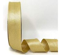 Plush Addict Single Fold Metallic Cotton Bias Binding Tape for Sewing, Seaming, Binding, Hemming, Quilting and Crafts - Gold - 30mm x 1 Metre