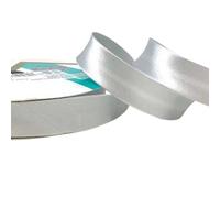Plush Addict Single Fold Satin Bias Binding Tape for Sewing, Edging, Stitching, Hemming, Trimmings, Accessories, Outfits and Crafts - Silver Grey - 18mm Wide x 5 Metre