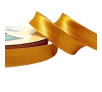 Plush Addict Single Fold Satin Bias Binding Tape for Sewing, Edging, Stitching, Hemming, Trimmings, Accessories, Outfits and Crafts - Bright Gold - 18mm Wide x 5 Metre