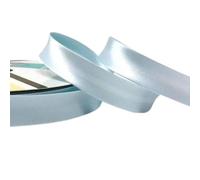 Plush Addict Single Fold Satin Bias Binding Tape for Sewing, Edging, Stitching, Hemming, Trimmings, Accessories, Outfits and Crafts - Iced Blue - 18mm Wide x 5 Metre