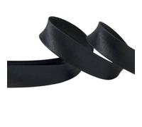 Plush Addict Single Fold Satin Bias Binding Tape for Sewing, Edging, Stitching, Hemming, Trimmings, Accessories, Outfits and Crafts - Black - 18mm Wide x 5 Metre