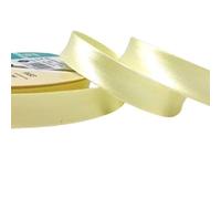 Plush Addict Single Fold Satin Bias Binding Tape for Sewing, Edging, Stitching, Hemming, Trimmings, Accessories, Outfits and Crafts - Pale Lemon - 18mm Wide x 5 Metre
