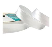Plush Addict Single Fold Satin Bias Binding Tape for Sewing, Edging, Stitching, Hemming, Trimmings, Accessories, Outfits and Crafts - White - 18mm Wide x 5 Metre