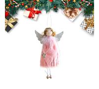 Plush Angel Ornament - Little Girl Design, Soft Fabric Material, Bell Pendant, Holiday Festive Decoration | Christmas Tree Entrance Door Garden Display Decor