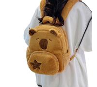 Plush Animal Backpack - Capibara Padded Shoulder Bags, Soft and Cute Book Bags with Key Chain | Stylish School Scenery Boys Girls Children Travel Casual Divert