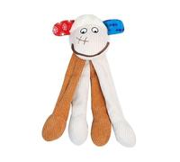 Plush Animal Dog Toy with Crinkle Paper and Squeaker, Chew-Resistant Self-Play Toy for Medium and Large Dogs, Durable and Interactive (Lamb)