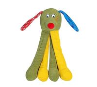 Plush Animal Dog Toy with Crinkle Paper and Squeaker, Chew-Resistant Self-Play Toy for Medium and Large Dogs, Durable and Interactive (Puppy)