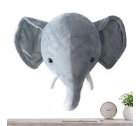 Plush Animal Head Wall Mount - Plush Wall Hanging Decor, Soft Fabric Animal Shape, Lightweight Decorative Ornament, Cute Character Mounted Design | Playful Accent For