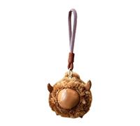 Plush Animal Keychain, Round Bunny Sheep Charm for Backpacks, Soft Stuffed | Soft Polyester Fiber Stuffed Pendant with Braided Cord for Bags, Decorative Mini Doll for Handbags Keys Dark Brown