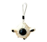 Plush Animal Keychain, Round Bunny Sheep Charm for Backpacks, Soft Stuffed | Soft Polyester Fiber Stuffed Pendant with Braided Cord for Bags, Decorative Mini Doll for Handbags Keys White