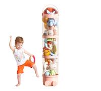 Plush Animal Storage Tube - 63.78 Inches Height, PP Material, 4-Layer Vertical Display, 11.02 Inches Diameter | Transparent Display, ESP Saving Holder