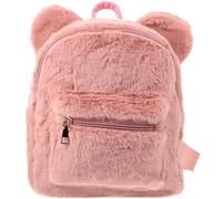 Plush Backpack for Girls with Adjustable Shoulder Strap, Bear Ear Style | Lightweight Plush Surface, Multi Way Carry, Fits Phone and Wallet, Festival or Fair Shopping Use