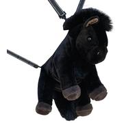 Plush Backpack - Soft Horse Backpack | For Boys, Girls, Children, Son, Nursery, Elementary, Kindergarten, Travel, Picnic, , Black, Se référer à la description, Refer to description