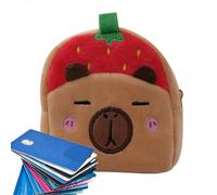 Plush Bag, Capibara Themed Cash Money Bag, Cartoon Wallet, Skillful Manufacture, Travel Money Bag, Portable Kids Organization Bag for Du, red, Consulte la descripción, See description