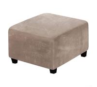 Plush Barstool Slipcover Square Seat Protector Grey(brown) | Elastic for stretch fit, snug secure hold, soft plush touch, easy slip-on design, grey color option