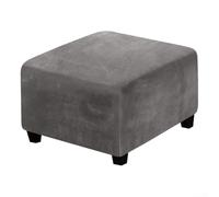 Plush Barstool Slipcover Square Seat Protector Grey(Grey) | Elastic for stretch fit, snug secure hold, soft plush touch, easy slip-on design, grey color option