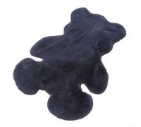 Plush Bear Carpet, 1.5 x 2 ft (45 x 60 cm) Faux Rabbit Skin Soft Floor Mat Ultra-Thick and Non-Shedding for Bedroom, Living Room, Kids, and Nursery(Dark grey)