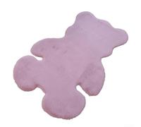 Plush Bear Carpet, 1.5 x 2 ft (45 x 60 cm) Faux Rabbit Skin Soft Floor Mat Ultra-Thick and Non-Shedding for Bedroom, Living Room, Kids, and Nursery(pink)