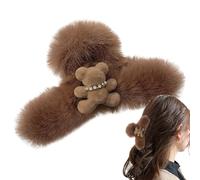Plush Bear Hair Claw Clip Plush Bear Large Hair Claw Crab Clips Reusable