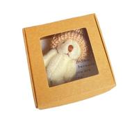 Plush Bear, Handmade Little Plush Bear in Box, Handmade Cute Pet Buddy with Inspirational Card Positive Home Decor for Women Men Kids