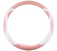 Plush Bear-Print Steering Wheel Cover Engineered for 38cm Round and D Shape Steering Wheel Compatibility (Pink-A)