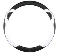 Plush Bear-Print Steering Wheel Cover Engineered for 38cm Round and D Shape Steering Wheel Compatibility (Black-B)