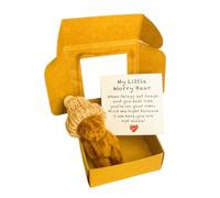 Plush Bear Stuffed Animal, Soft Bear in Box, 3.35x1.57 Inches Toy with Inspirational Card, Cute Stuffed, Positive Pet Buddy with Adorable Design, Home Decor for Bedside Desk and Car