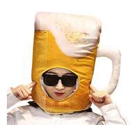 Plush Beer Mug Hat - Comical Foam | Costume Accessory, Soft Foam, Comfortable Fit, Ideal for Oktoberfest Celebrations St. Patricks Day Carnival Halloween Parties Festivals Funny Dress 15.75x11.81 in