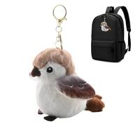 Plush Bird Keychain Plush Toy Sparrow Plush Toy - Realistic Sparrow Decorative Pendant - Soft Animal Plush Toys Cute Bag Charm for Backpacks Handbags Messenger Bags
