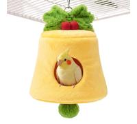 Plush Bird Nest Bed for Pets in the Shape of a Christmas Bell | Bird hut retreat, cuddly cave for budgies, cockatiels, inseparable finches macaw