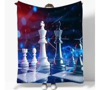 Plush Blanket Chess Science Fiction Art Print Throw Blanket, Dark Color Soft Cozy Blanket Flannel Blanket Couch Blanket Bed Throw TV Blanket, for Boy Girls Women Men 130 x 150 cm