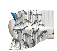 Plush Blanket for Couch,Decorative Blankets Crocodile Pattern Cozy and Breathable Adults Bedspread M