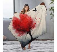 Plush Blanket Love In Bloom: A Heart-Shaped Tree'S Tale Flannel Blanket Easter Throw Blanket Plush Blanket(127x100cm)