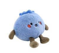 Plush Blueberry Doll - 4 Inch Toy Figure, Stuffed Fruit Cushion | Adorable Snugglys Cartoon Buddy, Small Soft Character Pillow, Comfort Toy with Expression for Toddler Kids Room Display
